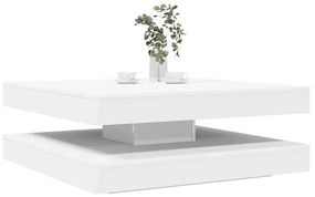 Tavolino Da Caffè Girevole A 360 Gradi Bianco 90x90x34,5 Cm /