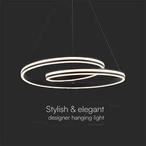 Lampadario LED moderno 40W nero in metallo con luce CCT 3in1 – H1160x600mm