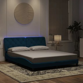 Giroletto Con Luci Led Blu 160x200 Cm İn Velluto /