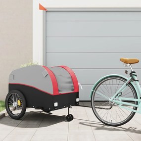 Rimorchio Da Bici Nero E Rosso 45 Kg İn Ferro /