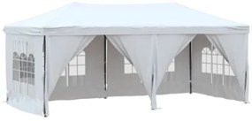 Tenda per Feste Pieghevole con Pareti Laterali Bianco 3x6 m