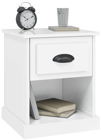 Comodini 2 pz Bianco Lucido 39x39x47,5 cm in Legno Multistrato