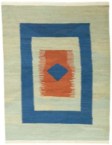 Kilim Tappeto persiano 160x210 Verde (Iran) Tessuto A Mano