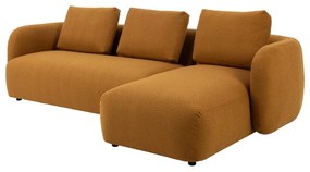 Divano angolare in tessuto bouclé color senape (angolo destro) Imola - Bonami Selection