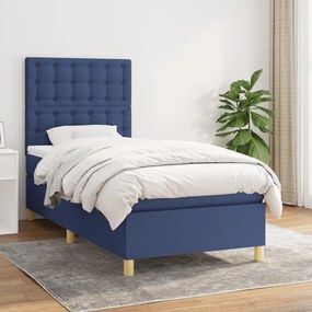 Giroletto A Molle Con Materasso Blu 100x200 Cm İn Tessuto /