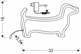 Lampada da tavolo LED per bambini DOG LED/12W/230V blu
