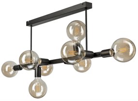 Lampadario a sospensione con supporto rigido ASTRID 8xE27/60W/230V nero