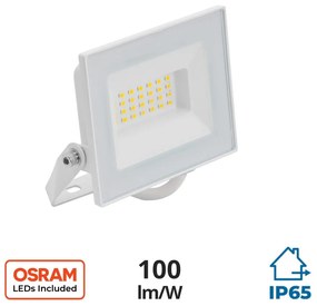 Faro LED 20W, Bianco, IP65, chip LED OSRAM Colore  Bianco Naturale 4.000K