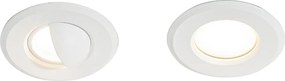Set di 5 faretti da incasso moderni bianchi con LED IP67 - Linsey