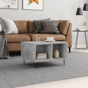 Tavolino Salotto Grigio Cemento 60x50x36,5 Cm Legno Multistrato /