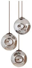 Valentina 3 Round Lampada a Sospensione Smoked Grey/Coffee - Lindby