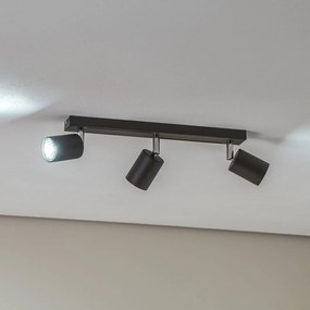 Luminex Faretto da soffitto Jarek antracite/cromo, 3 luci