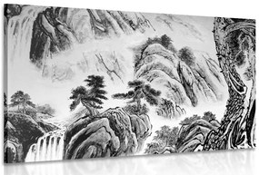 Stampa su tela – Pittura di paesaggio cinese in bianco e nero