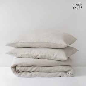 Lino bianco-beige biancheria da letto singola 140x200 cm Natural Stripes - Linen Tales