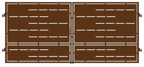 Cancello manuale con serratura manuale Privacy in ferro, apertura centrale, L 408.5 x H 180 cm, di colore ruggine