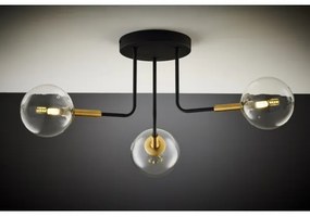 Jupiter 2039 - Lampadario a sospensione con supporto rigido BURANO 3xG9/10W/230V nero/oro/limpido
