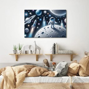 Quadro su tela – Astronauta bambino sulla Luna