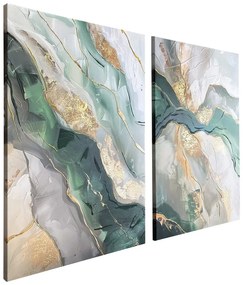 Set di quadri con elementi dipinti a mano 2 pz 50x70 cm Aventurine – Styler