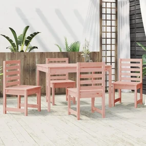 Set da pranzo per giardino 5 pz in legno massello di douglas