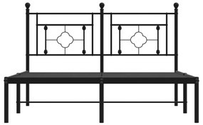 Giroletto con Testiera in Metallo Nero 140x190 cm