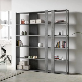 Libreria a parete in legno Cemento 178x204h cm - KATO C