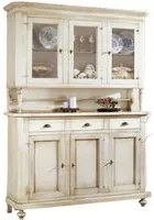 Cristalliera 3 porte 3 cassetti shabby vintage bianco patinato 160x50x221