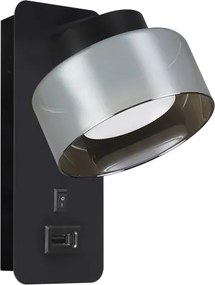 Brilagi - Lampada da parete con porta USB AURA LUX 1xGX53/30W/230V nero/fumé