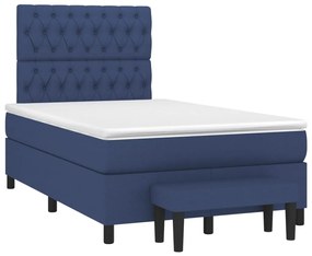 Giroletto a molle con materasso blu 120x200 cm in tessuto