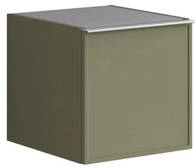 Struttura semi colonna da bagno Pixel 1 anta laccato opaco verde salvia L 40 x H 40 x P 45.5 cm