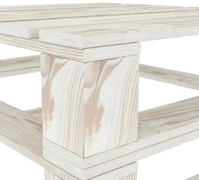 Set Salotto da Giardino 6 pz Pallet in Legno Bianco