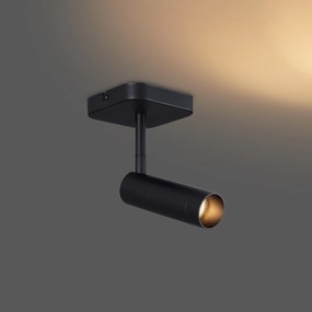 Faretto da soffitto moderno nero rotondo GU10 35mm orientabile e inclinabile - Kate