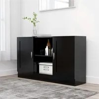 Credenza Nera 120x30,5x70 cm in Truciolato 802778