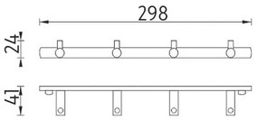 NIMCO BR 11104-26 - Appendiabiti da parete BORMO 30 cm cromo lucido