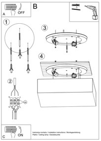 Plafoniera da Soffitto Quadrata in PVC 2xE27 HORUS 35 Nera da interno