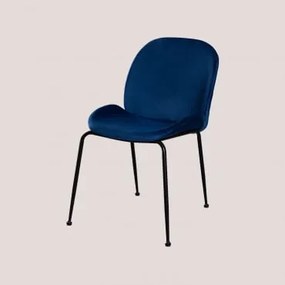 Confezione da 2 sedie in velluto Pary Blu & Nero - Sklum