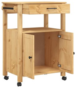 Carrello da cucina monza 60x40x90 cm in legno massello di pino