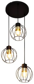 Lampadario a sospensione con filo STARLIGHT 3xE27/15W/230V nero/oro