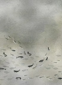 Coordonne Carta da parati panoramica Koi Metallics - Silver