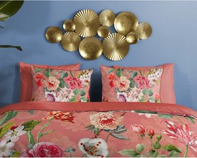 Set copripiumino e federa arancione in raso di cotone per letto matrimoniale ed esteso 240x220 cm Amalia – Descanso