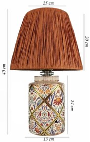 Lampada da tavolo RAMZES 1xE27/40W/230V, paralume in rafia