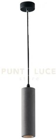 Lampadario a sospensione kruk tonda grigia 1 luce attacco gu10 7x13...