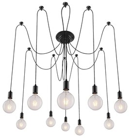 Rabalux 2224 - Lampadario CASPAR 10xE27/60W/230V nero