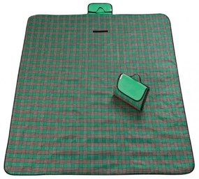 Coperta da picnic con motivo a scacchi verdi 175 x 145 cm