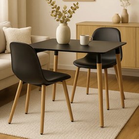 Tavolo Tower Quadrato 80 cm - Nero