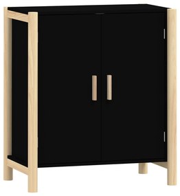 Credenza nera 62x38x70 cm in legno multistrato