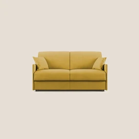 Evans Divano letto in morbido tessuto impermeabile T02 giallo 169 cm (mat. 140x197)