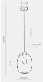 Lampadario a cavo ELIO 1xE27/15W/230V blu