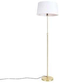 Lampada da terra intelligente oro con paralume in lino bianco 45 cm incl. Wifi A60 - Parte