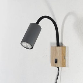 Globo 57911WG - Lampada flessibile da muro ROBBY 1xGU10/25W/230V grigio/marrone