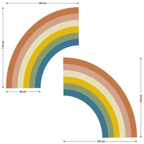 Adesivo murale per bambini 158x87 cm Pastel Rainbow - Ambiance